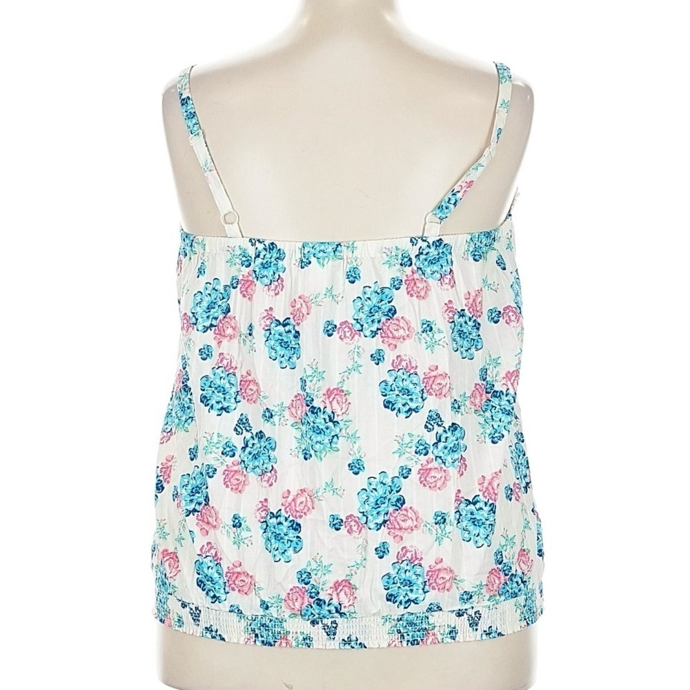 NWT Torrid Floral Babydoll Cami 2X White Pink Blue Sleeveless Sweetheart Tank - Picture 2 of 6